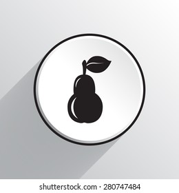Pear with leaf vector icon