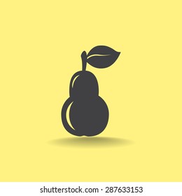 Pear with leaf vector icon