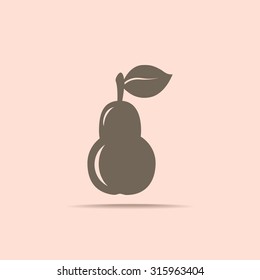 Pear with leaf vector icon