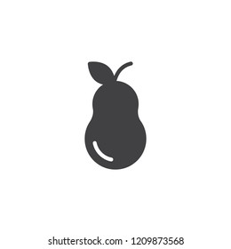 Pear with leaf vector icon. filled flat sign for mobile concept and web design. Healthy fruit simple solid icon. Symbol, logo illustration. Pixel perfect vector graphics