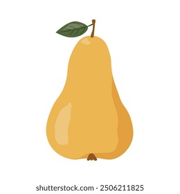 pear with leaf vector icon- vector illustration