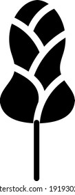 Birnenähnlicher Baum mit fünf weißen Streifen, Vektorgrafik auf weißem Hintergrund.