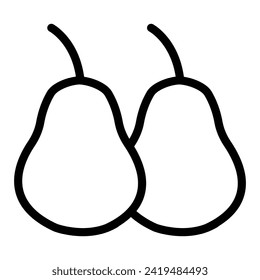 Pear line art images, Pear outline drawing, Pear vector art and illustrations art 