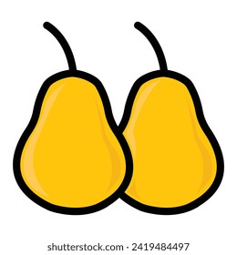 Pear line art images, Pear outline drawing, Pear vector art and illustrations art 
