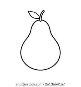 Pear line art isolated on white