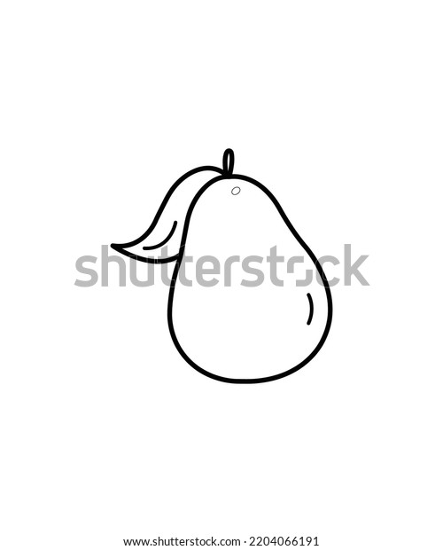 Pear Line Art Isolated On White Stock Vector (Royalty Free) 2204066191 ...