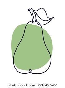 pear line drawing icon isolated