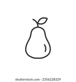 Icono de la línea de oreja con trazo editable. Comida - símbolo de fruta. Ilustración vectorial.