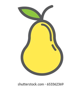 Pear line icon, fruit and diet, vector graphics, a colorful linear pattern on a white background, eps 10.