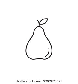 Pear line icon, fruit logo vector