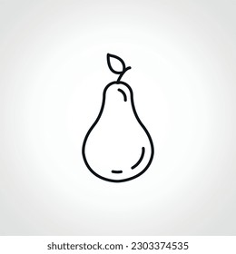 Pear line icon, Pear fruit web linear icon.