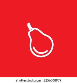 Pear line icon, graphic resource template, vector illustration.