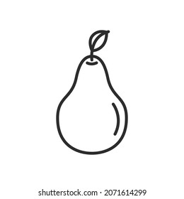 Pear line icon. High quality black vector illustration.