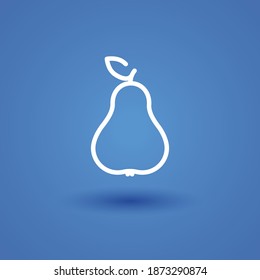pear line icon, outline vector illustration.