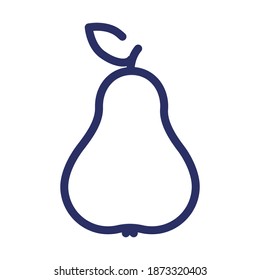 pear line icon, outline vector illustration.