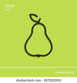 pear line icon, outline vector illustration.