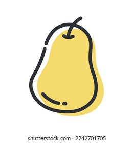 Pear line icon, outline vector sign, linear pictogram isolated on white background. Logo illustration
