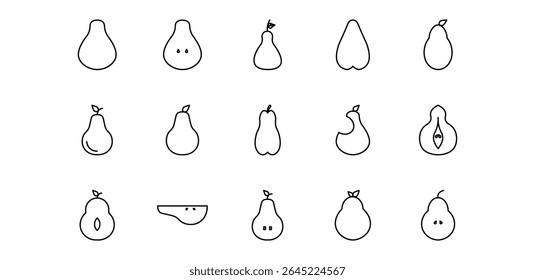 pear line icon pack illustration
