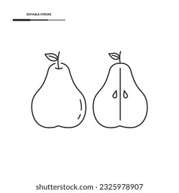 Pear Line Icon Vector Design.