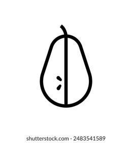Icono de línea de pera Plantilla de diseño de Vector e ilustración con trazo editable