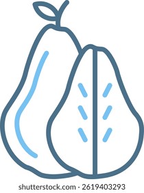 Pear Line Two Colour Icon