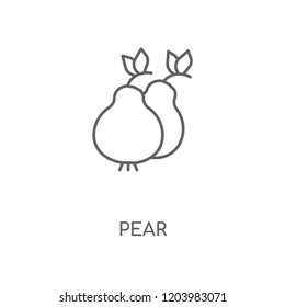Pear linear icon. Pear concept stroke symbol design. Thin graphic elements vector illustration, outline pattern on a white background, eps 10.