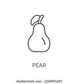 Pear linear icon. Modern outline Pear logo concept on white background from Fruits and vegetables collection. Suitable for use on web apps, mobile apps and print media.