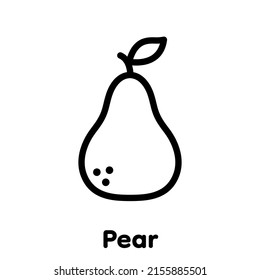 Pear linear icon, Vector, Illustration.