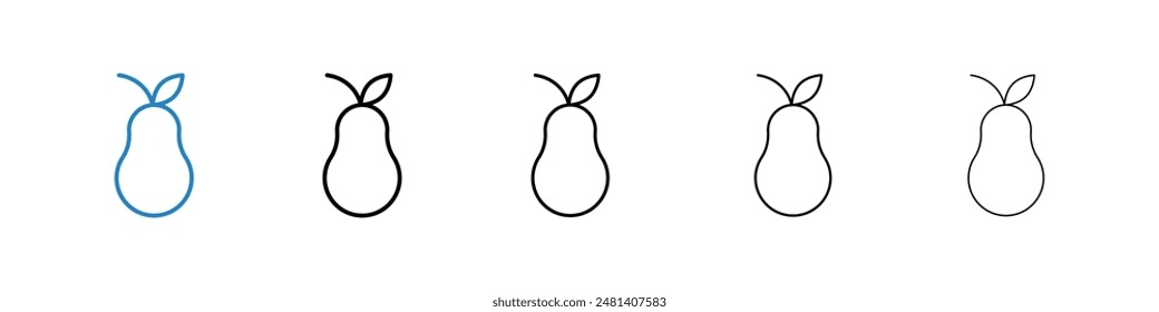 Pear liner icon vector set.