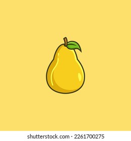 Pear logo design illustration template