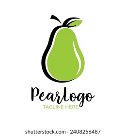 Pear Logo Design. Simple and Modern. Vector illustration