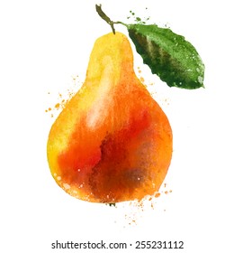 pear logo design template. fruit or food icon.