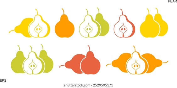 Pear logo. Isolated pear on white background