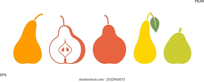 Birnen-Logo. Einzige Birne auf weißem Hintergrund