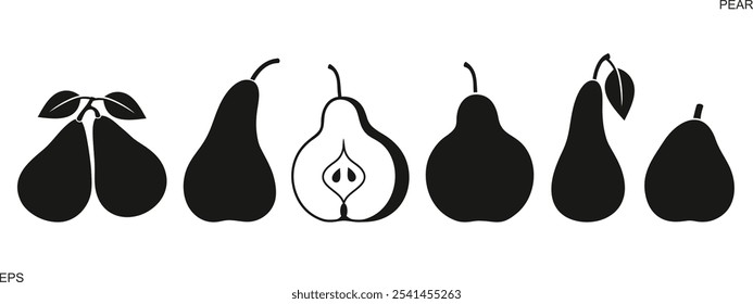 Pear logo. Isolated pear on white background