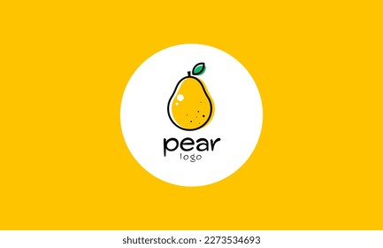 Pear logo modern stylish vector illustration clip art icon