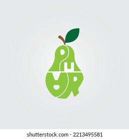 Pear Logo Typography Leaf Juice