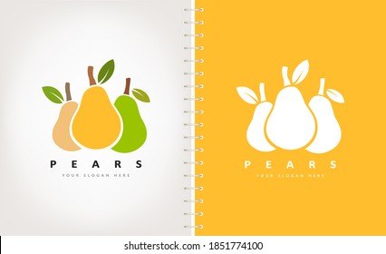 Pear logo vector. Fruit design.