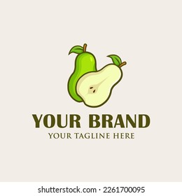 Pear logo vector illustration design