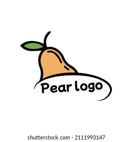 Pear logo vector illustration fruit template