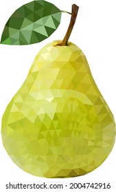 Pear low polygon design with triangle segments