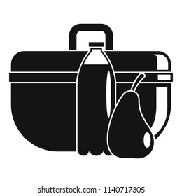 Pear lunch box icon. Simple illustration of pear lunch box vector icon for web design isolated on white background