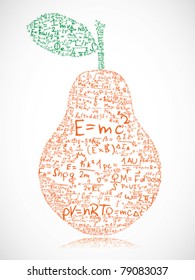 Pear made of equations and formula