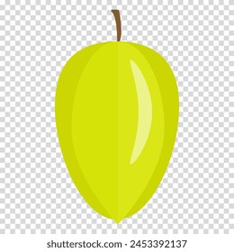 Pear, mango, apple, green fruit, natural product, harvest, flat design, simple image, cartoon style. Healthy eating concept. Vector line icon for business and advertising