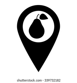 Pear - map pointer vector icon