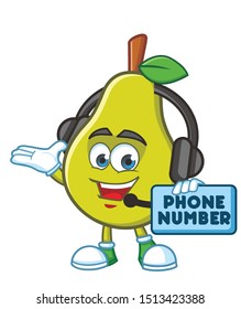 pear mascot character vector design