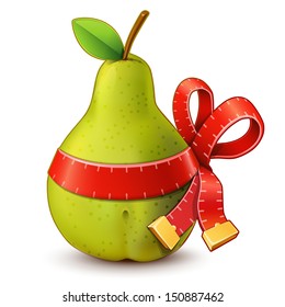 Pear with measure tape ribbon bow