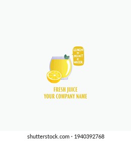 Pear Melon Fresh Juice Vector Logo