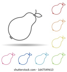 Birnen im mehrfarbigen Symbol. Einfache dünne Linie, Vektorillustration der Fruchtsymbole für i und ux, Website oder mobile Applikationen