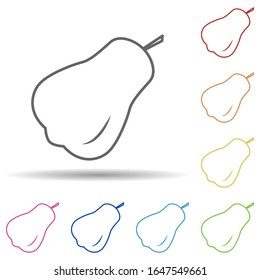 Pear in multi color style icon. Simple thin line, outline vector of fruit icons for ui and ux, website or mobile application